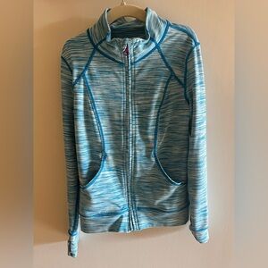 Zella Blue and White striped zip up